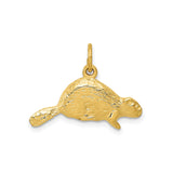 14k Yellow Gold Beaver Pendant Charm, Realistic Wildlife Animal Design