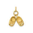 14k Yellow Gold Baby Shoe Pendant Charm with Two Booties, Symbolic Motherhood Jewelry