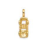 14k Yellow Gold Sports Car Charm Pendant, Automotive-Inspired Jewelry for Racing Enthusiasts