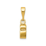14k Yellow Gold Mezuzah Pendant with Raised Torah Scroll Design, Jewish Faith Charm