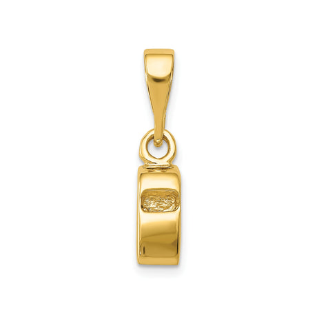 14k Yellow Gold Mezuzah Pendant with Raised Torah Scroll Design, Jewish Faith Charm