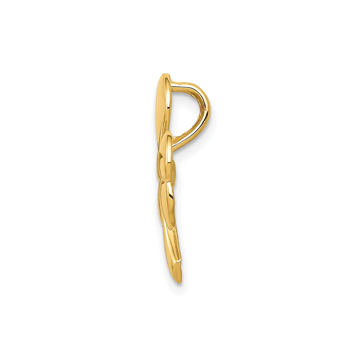 14k Yellow Gold Shamrock Pendant with Three-Leaf Clover Design, Irish Heritage Charm