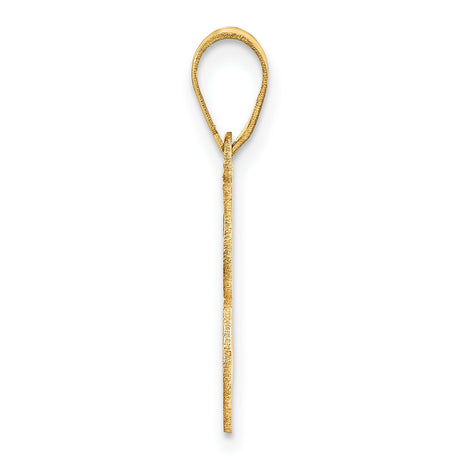 14k Yellow Gold Number 3 Pendant Charm, Solid Serif Style Digit for Women or Unisex Wear