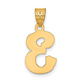 14k Yellow Gold Number 3 Pendant Charm, Solid Serif Style Digit for Women or Unisex Wear
