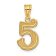 14k Yellow Gold Number 5 Pendant Charm, Bold Numeric Design, Unisex Jewelry