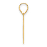 Polished Etched Number 10 Charm Pendant in Real 14k Yellow Gold