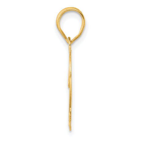 14k Yellow Gold Number 22 Pendant, Bold Unisex Numeric Charm