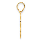 Polished Etched Number 28 Charm Pendant in Real 14k Yellow Gold