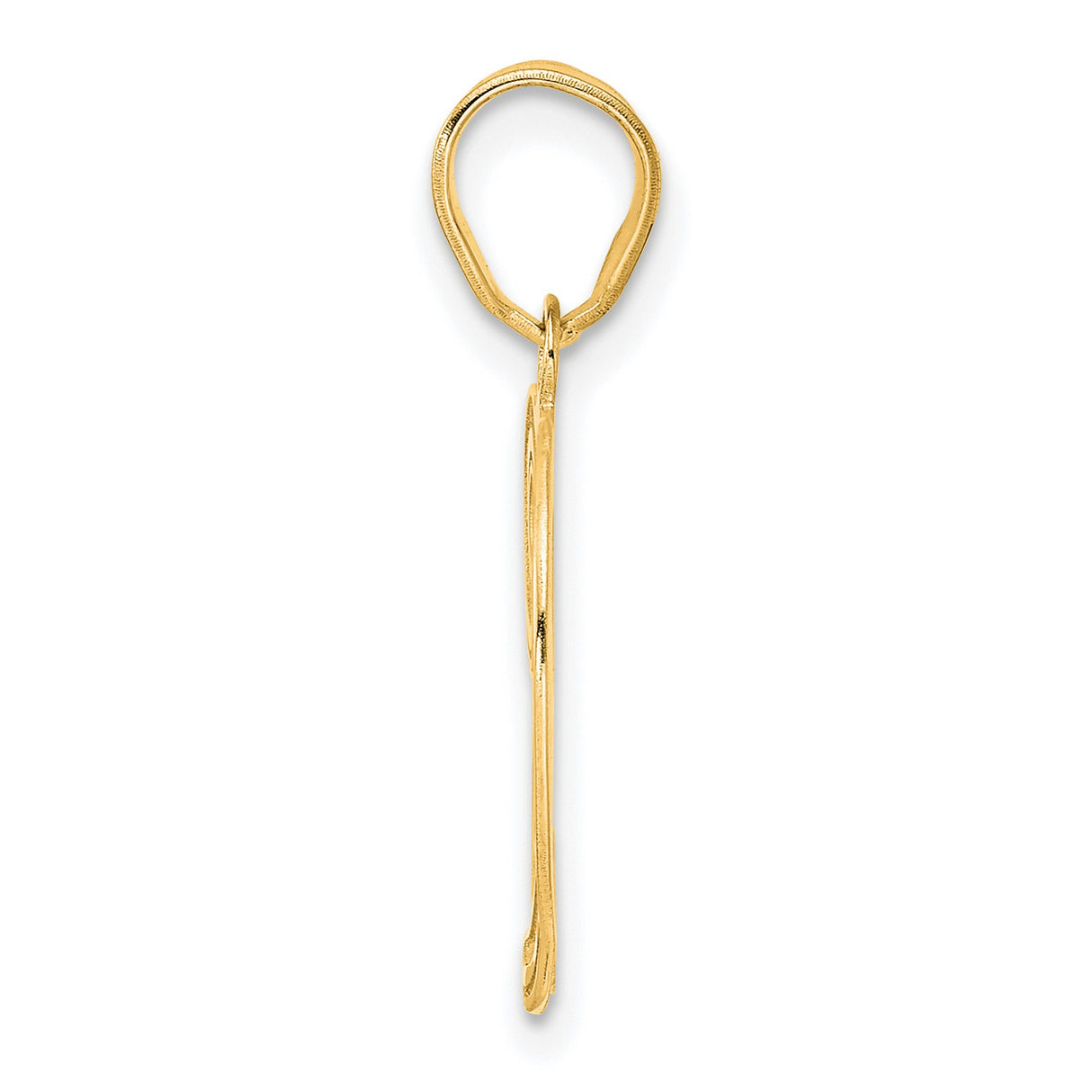 Polished Etched Number 29 Charm Pendant in Real 14k Yellow Gold