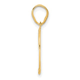 Polished Etched Number 29 Charm Pendant in Real 14k Yellow Gold