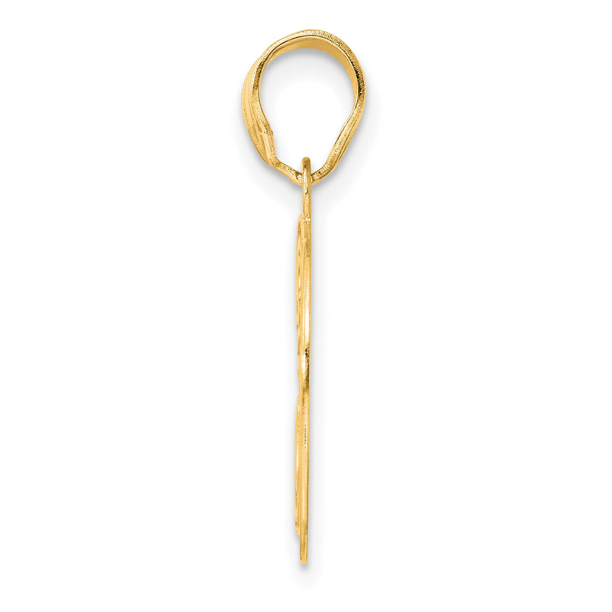 Polished Etched Number 30 Charm Pendant in Real 14k Yellow Gold