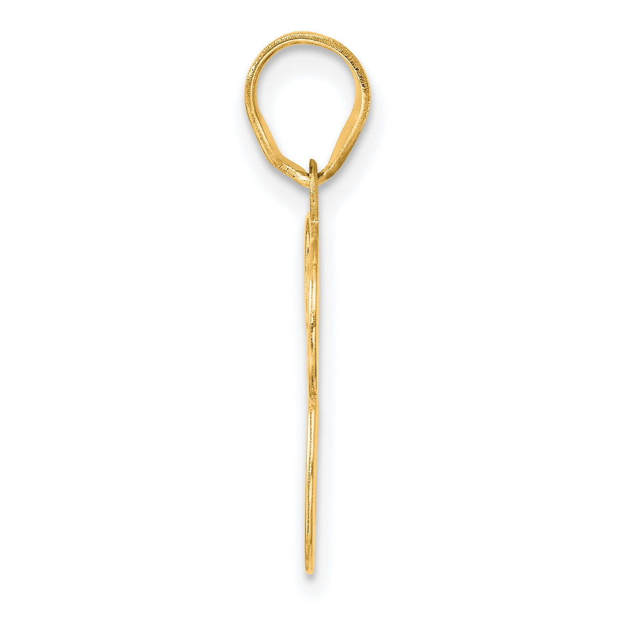 Polished Etched Number 33 Charm Pendant in Real 14k Yellow Gold