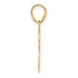 Polished Etched Number 33 Charm Pendant in Real 14k Yellow Gold