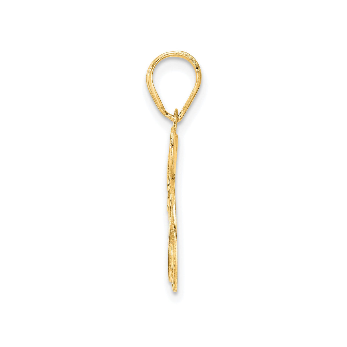 14k Yellow Gold Number 35 Pendant, Polished Vintage Style Numerals, Unisex Sports Charm