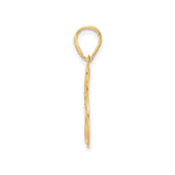 14k Yellow Gold Number 35 Pendant, Polished Vintage Style Numerals, Unisex Sports Charm
