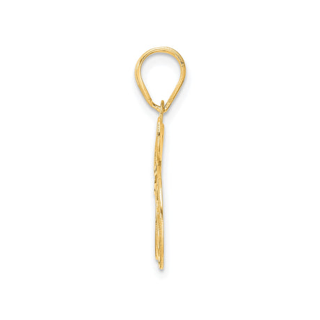 14k Yellow Gold Number 35 Pendant, Polished Vintage Style Numerals, Unisex Sports Charm