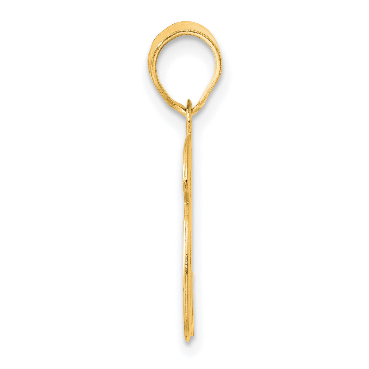 Polished Etched Number 36 Charm Pendant in Real 14k Yellow Gold