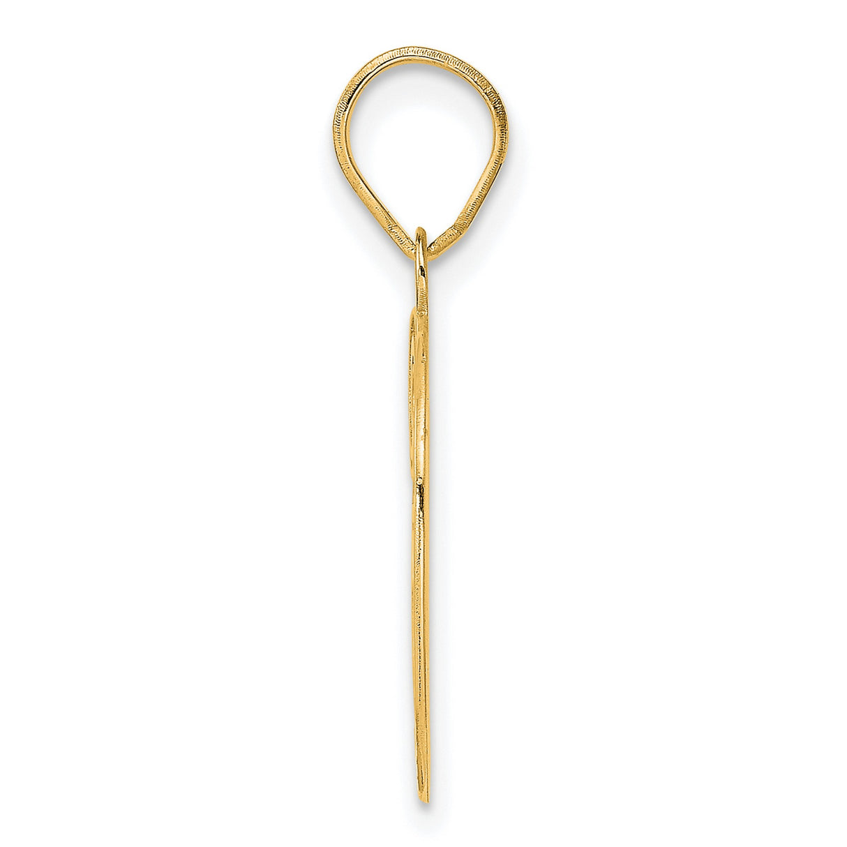 Polished Etched Number 39 Charm Pendant in Real 14k Yellow Gold