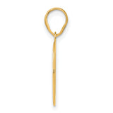 Polished Etched Number 40 Charm Pendant in Real 14k Yellow Gold