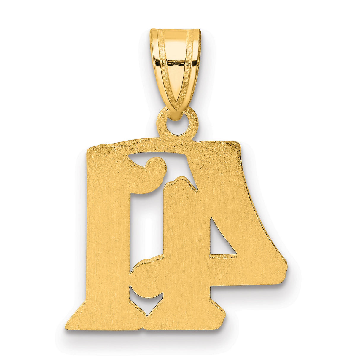 14k Yellow Gold Number 41 Pendant, Bold Font Milestone Charm for Men or Women