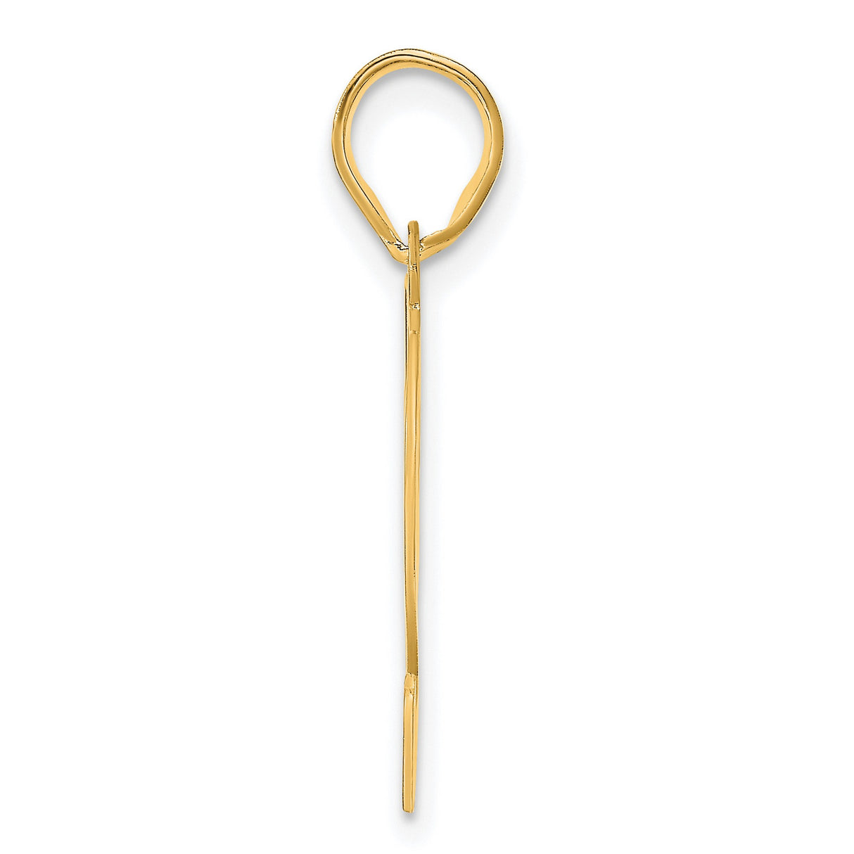 Polished Etched Number 42 Charm Pendant in Real 14k Yellow Gold