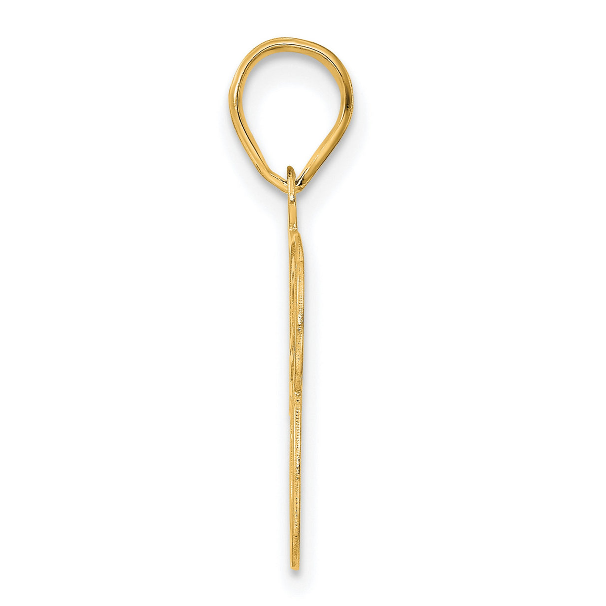 Polished Etched Number 43 Charm Pendant in Real 14k Yellow Gold