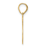 14k Yellow Gold Number 45 Pendant, Bold Etched Numerals with Textured Finish, Unisex Sports Charm