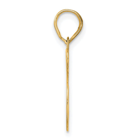 14k Yellow Gold Number 45 Pendant, Bold Etched Numerals with Textured Finish, Unisex Sports Charm