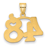 Polished Etched Number 48 Charm Pendant in Real 14k Yellow Gold