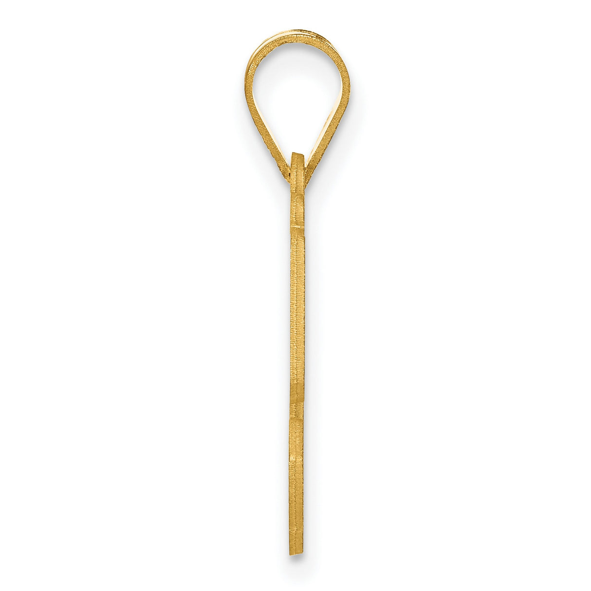 Polished Etched Number 50 Charm Pendant in Real 14k Yellow Gold