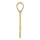 Polished Etched Number 50 Charm Pendant in Real 14k Yellow Gold