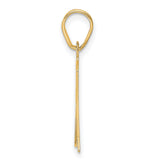 Polished Etched Number 51 Charm Pendant in Real 14k Yellow Gold