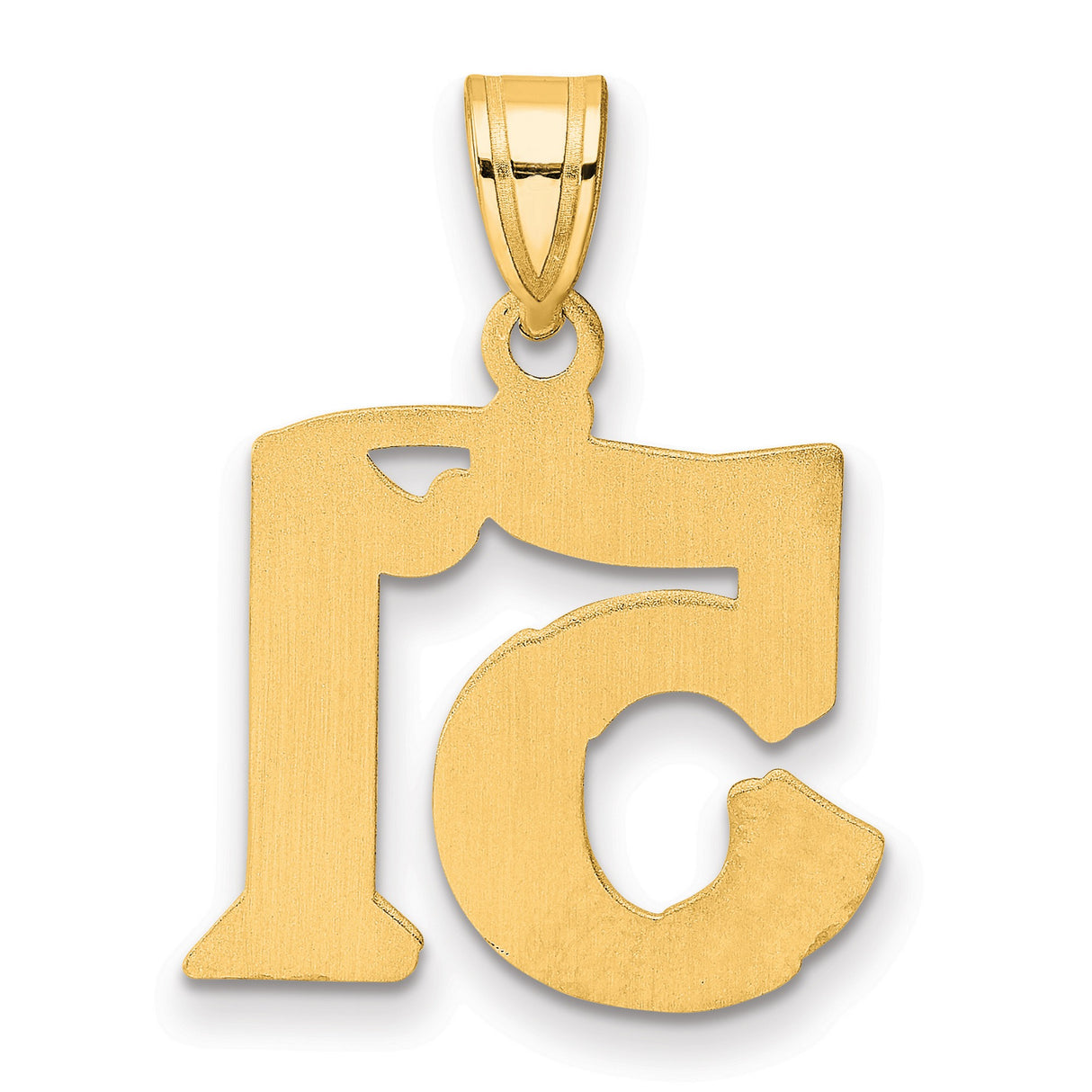Polished Etched Number 51 Charm Pendant in Real 14k Yellow Gold