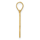 Polished Etched Number 53 Charm Pendant in Real 14k Yellow Gold