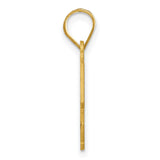 Polished Etched Number 55 Charm Pendant in Real 14k Yellow Gold