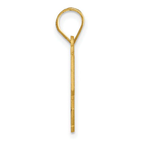 Polished Etched Number 55 Charm Pendant in Real 14k Yellow Gold