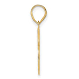 Polished Etched Number 56 Charm Pendant in Real 14k Yellow Gold