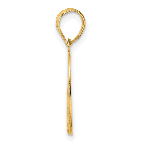 14k Yellow Gold 60 Pendant, Polished Textured Milestone Number Charm for Women or Unisex