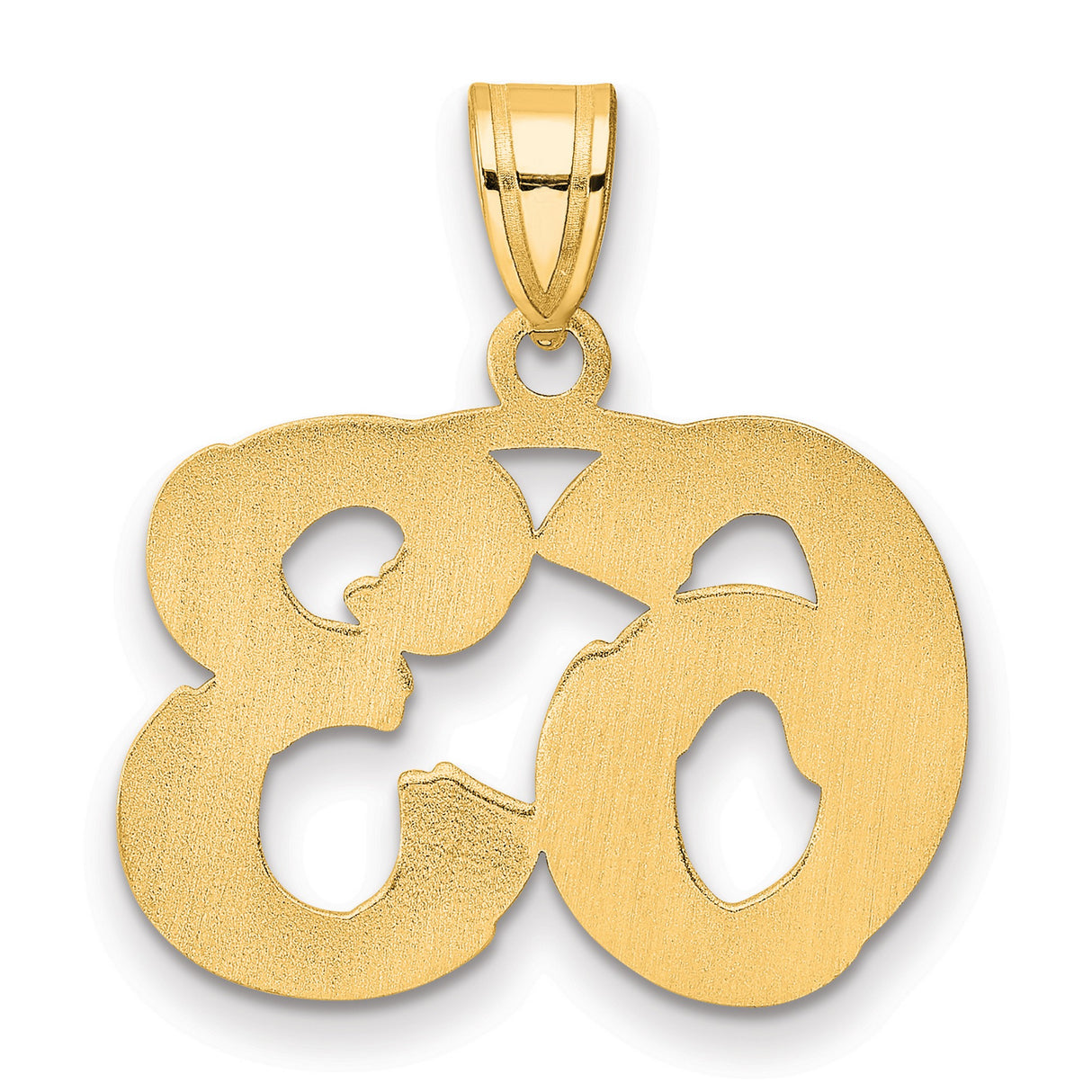 Polished Etched Number 63 Charm Pendant in Real 14k Yellow Gold