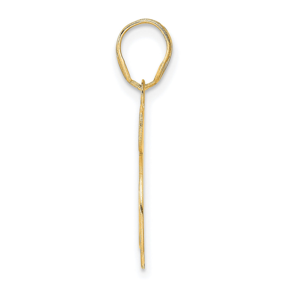 Polished Etched Number 65 Charm Pendant in Real 14k Yellow Gold