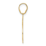 Polished Etched Number 65 Charm Pendant in Real 14k Yellow Gold
