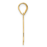 Polished Etched Number 67 Charm Pendant in Real 14k Yellow Gold