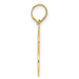 Polished Etched Number 68 Charm Pendant in Real 14k Yellow Gold