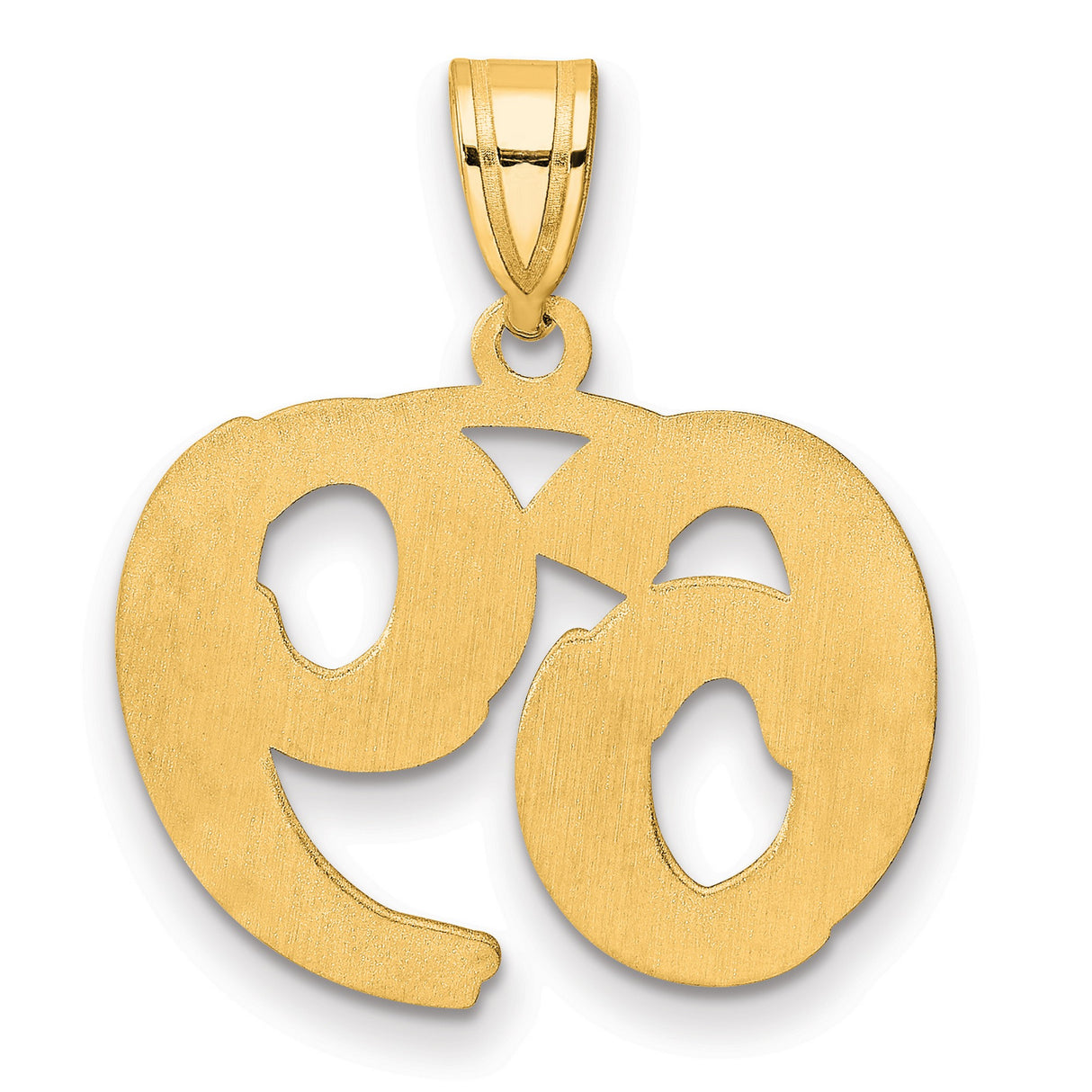 14k Yellow Gold Number 69 Pendant, Polished Bold Unisex Charm, Astrological Statement Jewelry