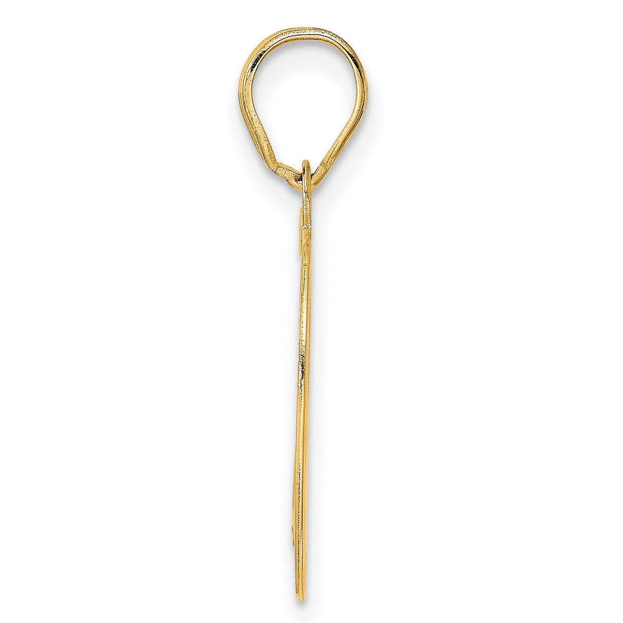 Polished Etched Number 79 Charm Pendant in Real 14k Yellow Gold