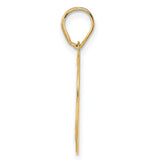 Polished Etched Number 79 Charm Pendant in Real 14k Yellow Gold
