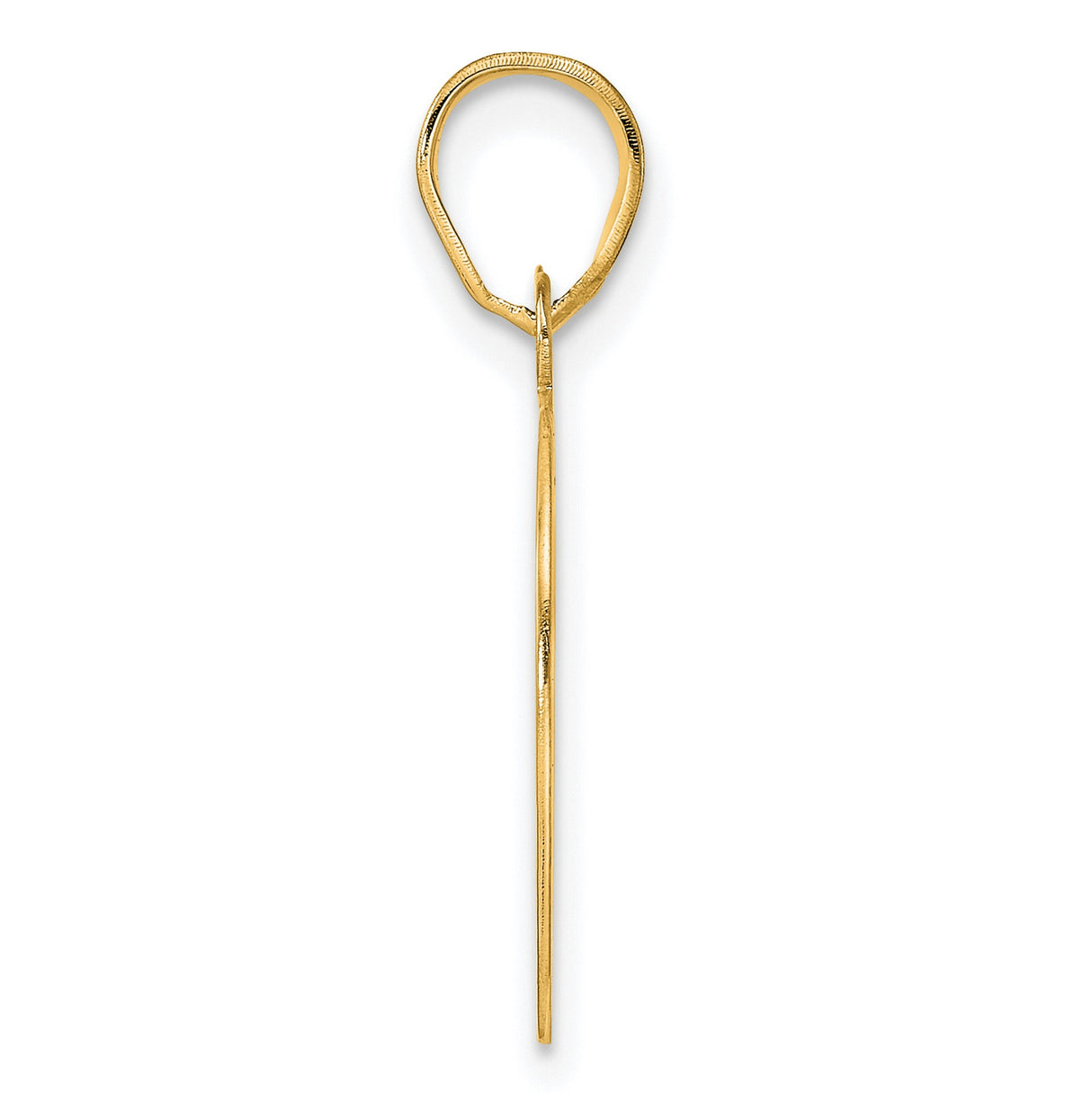 Polished Etched Number 80 Charm Pendant in Real 14k Yellow Gold