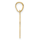 Polished Etched Number 80 Charm Pendant in Real 14k Yellow Gold