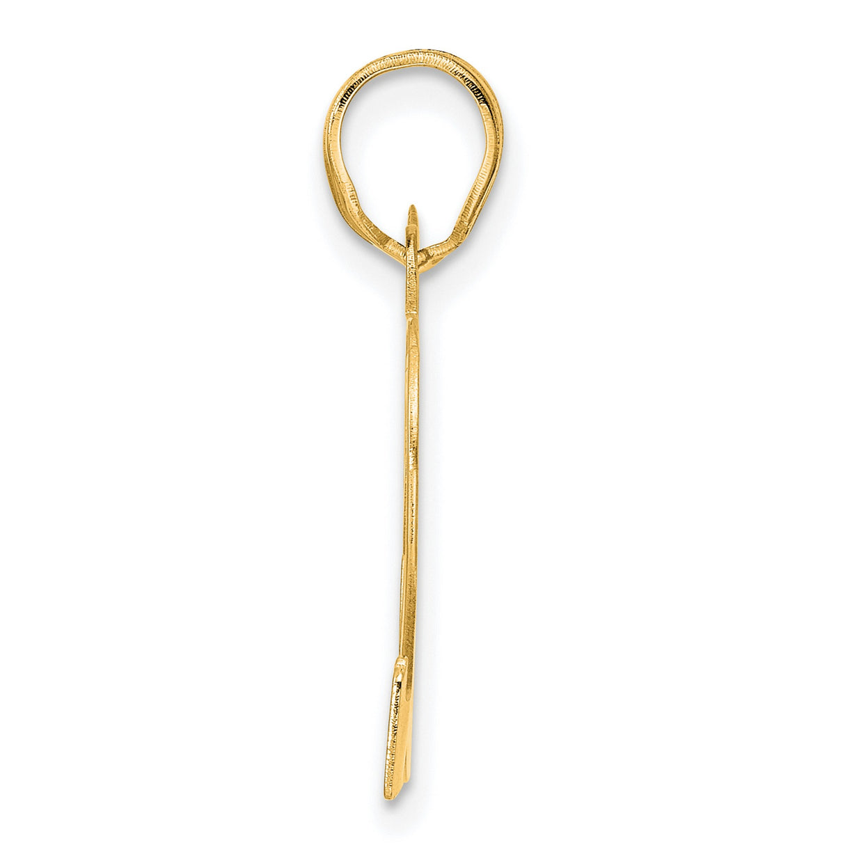 Polished Etched Number 82 Charm Pendant in Real 14k Yellow Gold