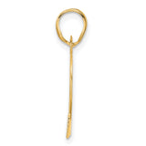 Polished Etched Number 82 Charm Pendant in Real 14k Yellow Gold